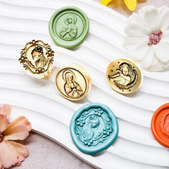 Round Vintage Artistic Pattern Wax Seal Stamp