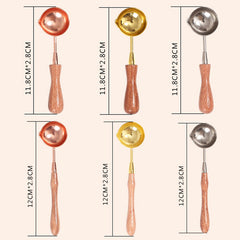 2PCS Melting Spoon Big Wooden Handle Sealing Spoon