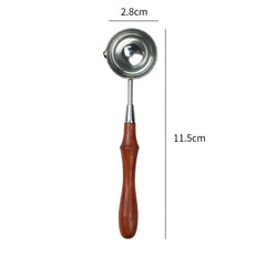 2PCS Brass Wax Spoon Vintage Elegant Wooden Handle Copper