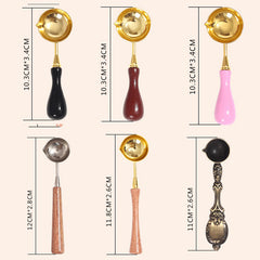 2PCS Melting Spoon Big Wooden Handle Sealing Spoon